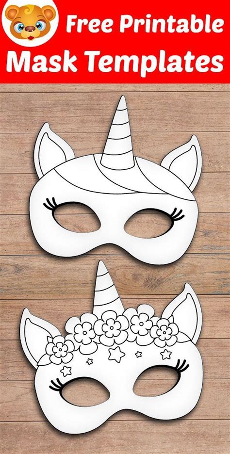 Printable Unicorn Mask Printable Unicorn Kids Crafts Masks Unicorn