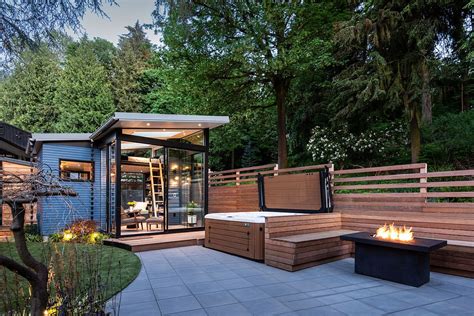 Whether you have a large yard or a very small outdoor space, making the most of it is key. Modern Backyard Reading Shed With Skylights And Large Windows