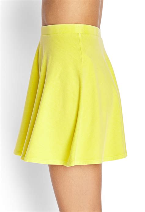 Lyst Forever 21 Knit Skater Skirt In Yellow