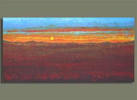 Prairie Sunset Large Abstract Painting Of A By Sagemountainstudio