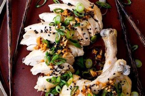 Sake Steamed Chicken With Ginger And Scallions Recipe Nyt Cooking