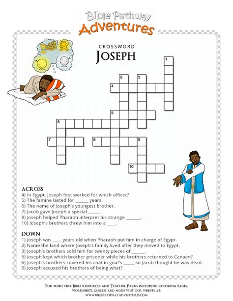 Bible Crossword Puzzle Joseph And His Brothers Free Download