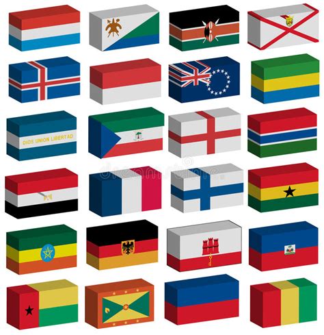Flags Of The World 1 Of 8 Stock Vector Illustration Of Emblem 12333482
