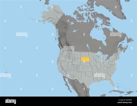 El Estado De Dakota Del Sur Estados Unidos Mapa En Relieve Fotografía