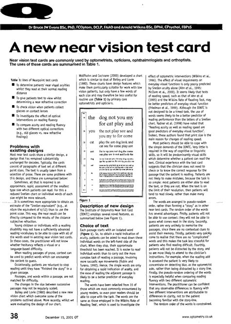 Pdf A New Near Vision Test Card