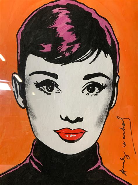 Lot Signed Audrey Hepburn Painting After Andy Warhol