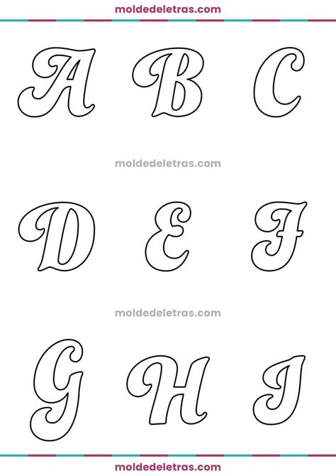 Baixe grátis o molde de letras cursivas e números perfeito para artesanato em geral e atividades