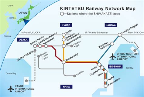 Route Map And Inquiries｜premium Express Shimakaze｜kintetsu Railway Co Ltd