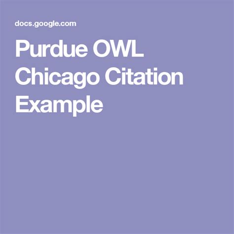 Purdue owl citation generator mla if a source has been published on more than one date, the writer may want to include both dates if it will. Purdue OWL Chicago Citation Example (With images) | Purdue ...