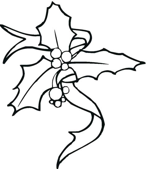 Christmas Holly Coloring Pages At Free Printable