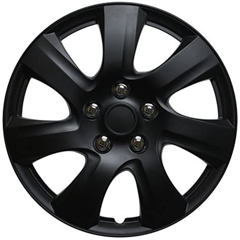 Cover Trend Set Of 4 Black Matte Aftermarket 16 Inch Hubcaps For