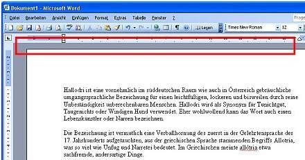 Der tipp zum nachlesen hier ➤. Oberer Rand in Word verschwunden - pctipp.ch