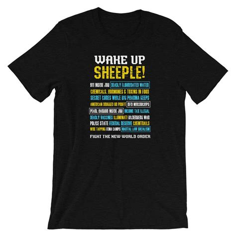 Conspiracy Theory Shirt Wake Up Sheeple Tshirt L Conspiracy Etsy