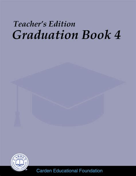 Ted Graduation Book 4 Teachers Edition The Carden Educational