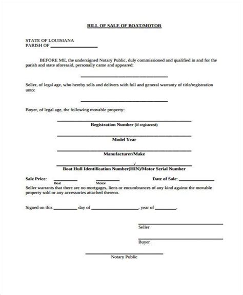 Free 32 Bill Of Sale Forms In Pdf Ms Word