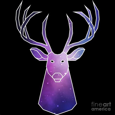 Geometric Stag Low Poly Galaxy Deer Forest Digital Art By Mister Tee