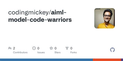 Github Codingmickeyaiml Model Code Warriors
