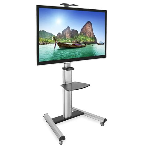 mount it mobile tv stand for flat screen televisions for 32 70 inch screens 110 pound capacity