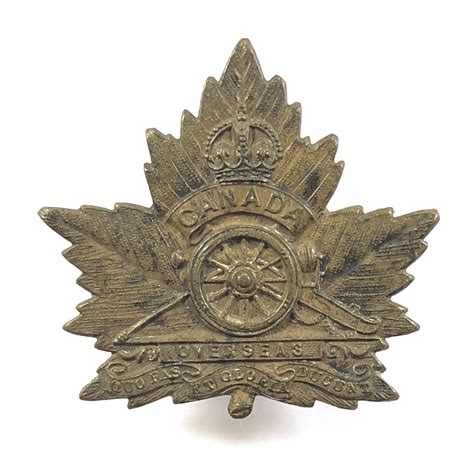 Canadian Royal Artillery Ww1 Bronze Cef Maple Leaf Cap Badge