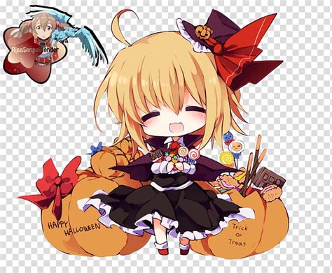 Anime Chibi Halloween Mangaka Kawaii Anime Transparent Background Png