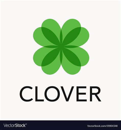 Four Leaf Clover Logo Royalty Free Vector Image
