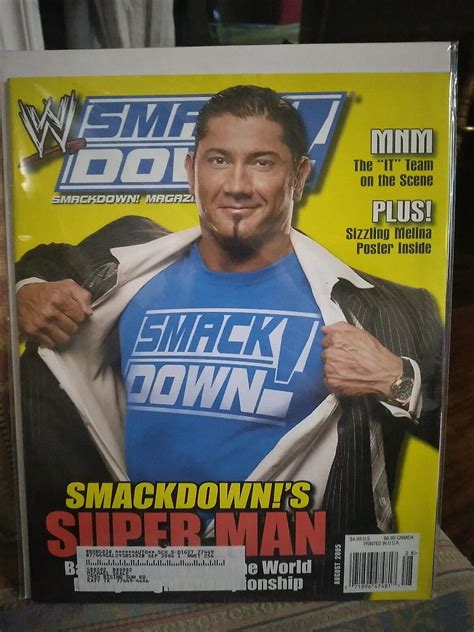 Wwe Smackdown Magazine August 2005 0805 Batista Melina Poster Included