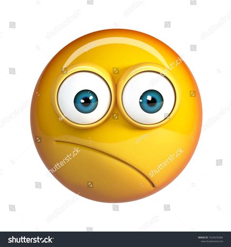 Pensive Face Emoji Worried Emoticon 3 D Stock Illustration 1024676584