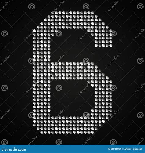 Silver Sequins Sings Sequins Alphabet Eps 10 Stock Vector