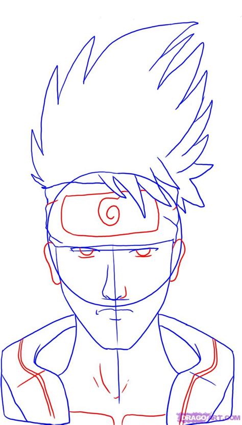 How To Draw Kakashi Hatakes Face From Naruto Step By Step