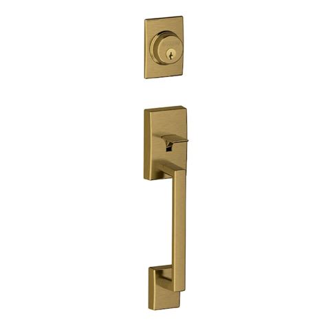 Schlage Century Adjustable Antique Brass Entry Door Exterior Handle At