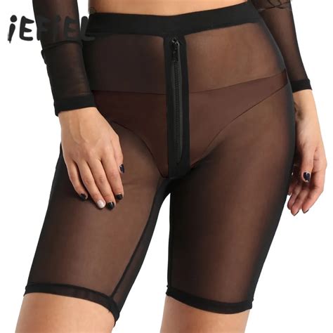 Buy Iefiel Womens Clothing Breathable High Waisted Front Zipper See Through