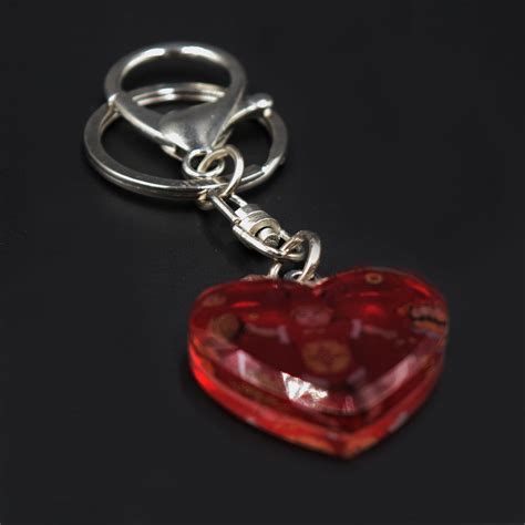 Custom Heart Crystal Photo Keychain T For Holiday Etsy