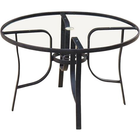 48 Inch Round Patio Dining Table With Glass Top By Lakeview Outdoor