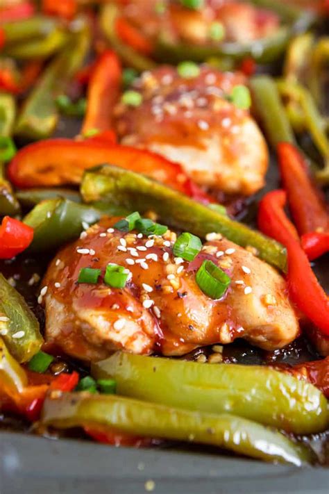 Honey Garlic Chicken Sheet Pan Dinner Recipe Browsemint