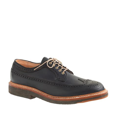 Jcrew Alden For Longwing Bluchers In Navy Horween Chromexcel Leather