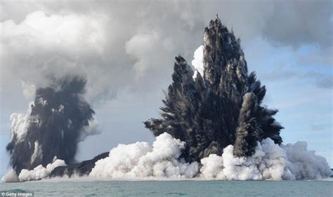 Pictured The Spectacular Eruption Of An Underwater Volcano In The