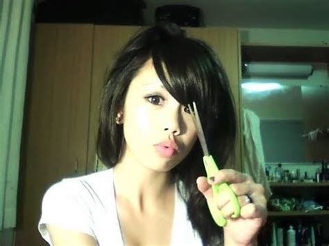 Cutting with elevation removes bulk, which allows this try long side swept bangs and lots of layers. HOW TO CUT AND TRIM YOUR OWN SIDE SWEPT BANGS - YouTube