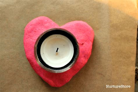 Homemade Colored Salt Dough Valentine Candle Holders Nurturestore