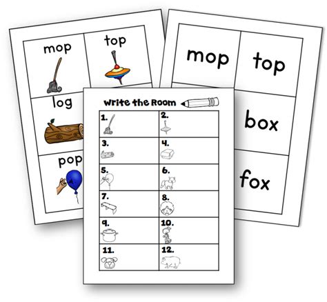 Write The Room Activity For Short O Words Writing Cvc Word