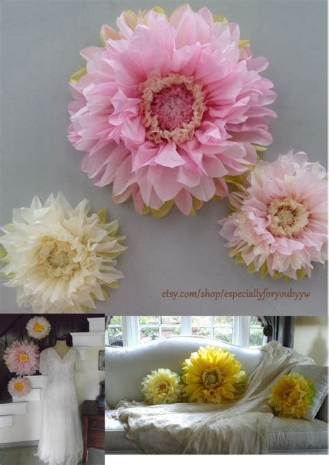 First Birthday Decorations Set Of 3 Giant Paper Flowers Pink