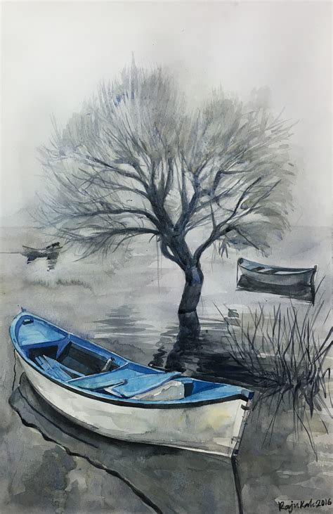 Boat & water painting - Art People Gallery
