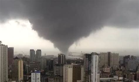 Manila Tornado Frightened Filipinos Film Tornado Ripping Through
