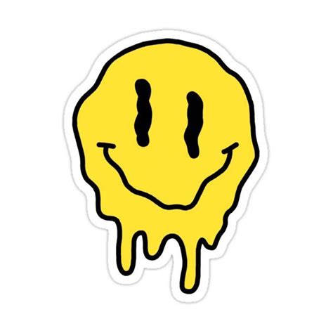 Melting Smiley Face Sticker For Sale By Ella Mitchell Рисунки
