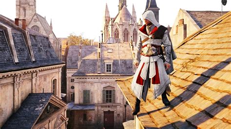 Assassin S Creed Unity Parkour Free Roam Ezio Youtube
