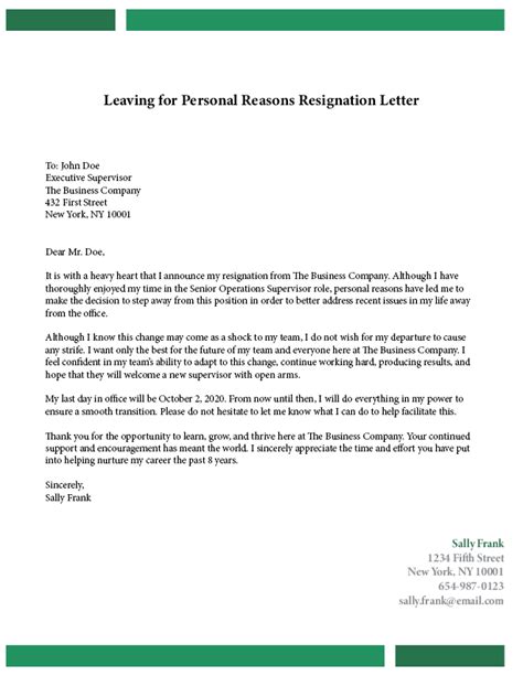 Sample Resignation Letter Without Reason