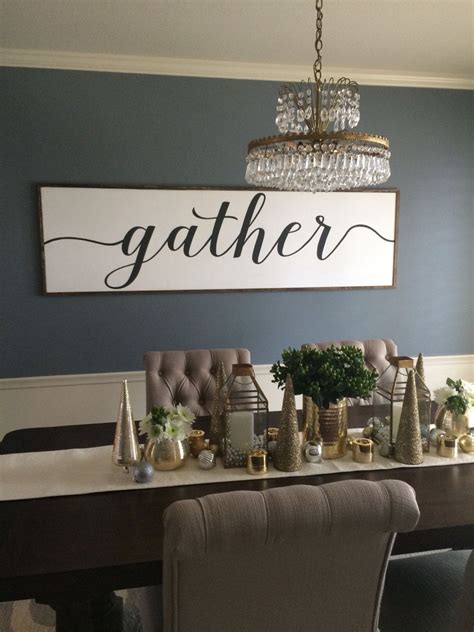 Sign With Quote Gather Distressed Wood Sign In Black And Dining Room