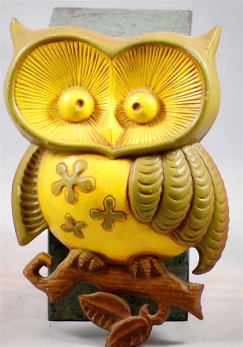 Sexton 1970s Vintage Owl Metal Wall Plaque Wall Decor Metal Wall Plaques Vintage Owl Vintage