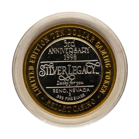 999 Fine Silver Silver Legacy Reno Nv 10 Limited Edition Gaming Token