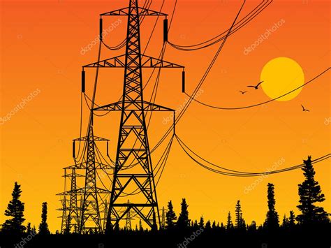 Electric Power Lines — Stock Vector © Fla 11740714
