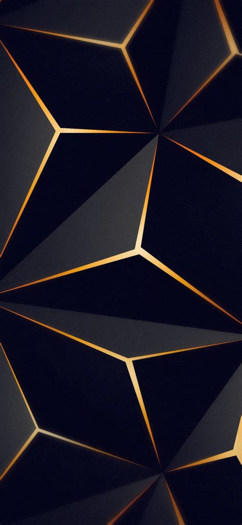 1242x2688 Triangle Solid Black Gold 4k Iphone Xs Max Hd 4k Wallpapers